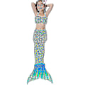 Miniatyrbild 2 av 4: Barn Flickor Mermaid Tail Bikini Set Badkläder Baddräkt Simdräkt Hög kvalitet A Green 150