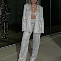 Miniatyrbild 5 av 5: Paljett Silver Blazer Kavaj Kort Topp Enfärgad Kostym För Kvinnor - Mode/casual Bodycon Vacker Vår/sommar Kläder Silver L