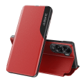 Miniatyrbild 1 av 5: For Honor 90 Lite 5g/x50i 5g View Window Phone case Pu Läder Stötsäkert Stand Cover Red
