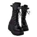Miniatyrbild 1 av 5: Platformstövlar damer Spänne rem Punk Goth Boot Dam Gothic Snörskor Sz Black EU 40