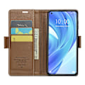 Miniatyrbild 2 av 5: Caseme 023 Series Case För Xiaomi Mi 11 Lite 4g / 5g / 11 Lite 5g Ne , Pu Läder Litchi Texture Stand Rfid Blocking Phone Cover Brown
