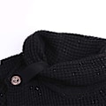 Miniatyrbild 3 av 5: Vinter Lös Turtleneck Tröja Långärmad Knapp Casual Pullover För Kvinnor Black M