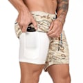 Miniatyrbild 1 av 5: 2-i-1 träningsshorts för män med blixtlåsförsedda fickor light yellow M