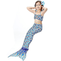Miniatyrbild 2 av 5: Barn Flickor Mermaid Tail Bikini Set Badkläder Baddräkt Simdräkt_y Dark Blue 8-9 Years