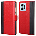 Miniatyrbild 1 av 5: Flip Case För Xiaomi Redmi Note 12 4g Struts Texture Magnetisk Stängning Plånboksställ Cover Red