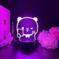 Miniatyrbild 1 av 5: Bubu Dudu Panda Bear Figurer Leksaker Led Ljus Byt färg Klar Hållare Hem Derection Party Presenter Gold 7 color