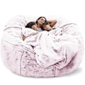 Miniatyrbild 1 av 5: Lazy Sofa Bean Bag konstgjord päls Bean Bag (endast bönor) snow powder 135 x 65cm