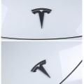Miniatyrbild 5 av 5: 3xmatt svart T-logotyp Huv Trunk Rattmärke för Tesla Model Y null none
