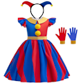 Miniatyrbild 1 av 4: 2024 Anime Pomni Den Fantastiska Digitala Cirkusen Cosplay Kostym Barn Overall Halloween Dräkt Purim Barn Kostym Cartoon Cos 7-8T(140) d2