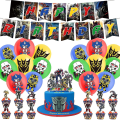 Miniatyrbild 1 av 5: Transformers tema Födelsedagsfest dekorationer transformatorer Dragflikar Tårta Insatser Ballonger Spiralberlocker Set A