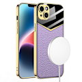 Miniatyrbild 1 av 4: Gkk Stötsäker Case För Iphone 14 Plus Case Tpu+pc+pu Läder galvanisering Cover Purple