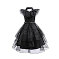 Miniatyrbild 4 av 4: 2023 Onsdag Svart klänning cosplay kostym Halloween Adams prinsessklänning cos kläder E74 130cm
