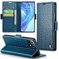 Miniatyrbild 1 av 5: Caseme 023 Series Case För Xiaomi Mi 11 Lite 4g / 5g / 11 Lite 5g Ne , Pu Läder Litchi Texture Stand Rfid Blocking Phone Cover Blue