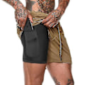 Miniatyrbild 1 av 5: 2-i-1 träningsshorts för män med dragkedjefickor khaki S