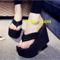Miniatyrbild 1 av 4: Kvinnor Modetofflor Superhöga klackar Strand Flip Flops Mjuka EVA Sommarskor Kvinna Plattform Slides 11CM Damsandaler SH07021 black 11cm 7.5 (23.5cm)