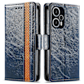 Miniatyrbild 1 av 5: Caseneo 002 Series Phone case För Xiaomi Redmi Note 12 Turbo / Poco F5 5g, Splicing Pu Leather Rfid Blocking Stand Cover Dark Blue