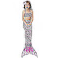 Miniatyrbild 2 av 5: Barn Flickor Mermaid Tail Bikini Set Badkläder Baddräkt Simdräkt Hög kvalitet A Purple 130
