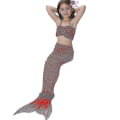 Miniatyrbild 1 av 4: Barn Flickor Mermaid Tail Bikini Set Badkläder Baddräkt Simdräkt Hög kvalitet Red 120