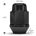 Miniatyrbild 2 av 4: White Knight 1707S-20AM Chrome M12x1,50 Bulge Acorn Lug Nut, 20 Count (Pack of 1) Black 4 Pack Lug Nut