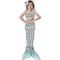 Miniatyrbild 3 av 3: Barn Flickor Mermaid Tail Bikini Set Badkläder Baddräkt Simdräkt Hög kvalitet A Dark Green 110