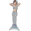 Miniatyrbild 2 av 4: Barn Flickor Mermaid Tail Bikini Set Badkläder Baddräkt Simdräkt Hög kvalitet A Dark Blue 100