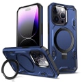 Miniatyrbild 1 av 5: Magsafe- case kompatibelt med Iphone 15 Pro Max, kraftigt stötsäkert case av militärklass med ringstöd Blue For iPhone 15 Pro Max