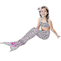 Miniatyrbild 1 av 5: Barn Flickor Mermaid Tail Bikini Set Badkläder Baddräkt Simdräkt Hög kvalitet A Purple 120