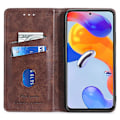 Miniatyrbild 2 av 5: För Xiaomi Redmi Note 12 4g Korthållare Cover Kohud Texture Pu Läderställ Phone case Shell Dark Brown