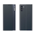 Miniatyrbild 1 av 5: För Galaxy Note 10 Plus sidoskärm Magnetisk horisontell vändbar texturduk + PC- case med & för Galaxy Note 10 Plus Dark Blue