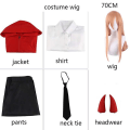 Miniatyrbild 2 av 4: Anime Motorsåg Man Power Cosplay Kostym Blood Devil Power Full Set Röd Jacka Skjorta Huvudbonader Cosplay Peruk Power Outfits Comic Z XXL costume