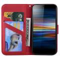Miniatyrbild 3 av 4: Bear Pattern Phone case för Sony Xperia L3 med korthållare, rem, Pu-lädermaterial, plånboksfunktion, hörnfallskydd Red