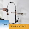 Miniatyrbild 1 av 4: Shinesia Chrome Färdig Utdragbar Fjäder Köksblandare Vridbar pip Kärl Diskbänk Blandare Varmt och kallt C United States Black Rose Gold