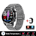 Miniatyrbild 1 av 5: 2023 Blodsocker Smart Watch Ecg+ppg Monitoring Blodtryck Kroppstemperatur Smartwatch Herr Ip68 Vattentät Fitness Tracker - Smart Wat Mesh belt black