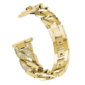 Miniatyrbild 1 av 5: Damarmband för Huawei Watch Gt 3 2/ pro Band Runner 42mm 46mm Cowboy Kedjerem 22mm 20mm Metall Diamond Bling Alloy Bälte Gold For GT Runner