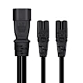 Miniatyrbild 5 av 5: 32 cm Iec320 C14 till Iec320 C7+iec320 C7 AC-power förlängningskabel Adaptersladd null none