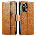 Miniatyrbild 1 av 5: Caseneo 002 Series Phone case För Xiaomi Redmi Note 12 Turbo / Poco F5 5g, Splicing Pu Leather Rfid Blocking Stand Cover Light Brown
