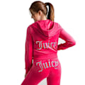 Miniatyrbild 3 av 5: Velour Juicy Sömnadsdräkt Huvtröjor Sammet Dragkedja Sweatshirt Och Byxor Set Sportkläder 2023 Dam Vår/Höst Träningsoverall Crop Top Red M