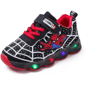 Miniatyrbild 1 av 5: Barn Sportskor Spiderman Lighted Sneakers Barn Led Luminous Skor För Pojkar Black 23