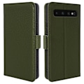 Miniatyrbild 1 av 5: För Samsung Galaxy S10 Plus anti-scratch Litchi Texture Äkta kohud Läder+tpu Telefon Case Green