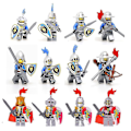 Miniatyrbild 1 av 2: 12 medeltida actionfigurer Arméminifigurer Leksaker Black Dragon Knight Red Lion Soldat Set null none