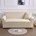 Miniatyrbild 1 av 4: Vattentäta elastiska hörnsofföverdrag 1/2/3/4 säten Solid cover L-formad cover Skydd Bänköverdrag C 4 seat 235-300cm off white