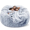 Miniatyrbild 1 av 5: Lazy Sofa Bean Bag konstgjord päls Bean Bag (endast bönor) snow blue 135 x 65cm