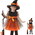 Miniatyrbild 4 av 4: 20,21 miljoner Halloween-kostymer Europeiska och amerikanska barn cosplay Anime-kostymer Häx cosplay Halloween-kostymer Golden Magic Dress 110