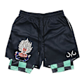 Miniatyrbild 1 av 5: Anime Print 2 i 1 Gym Shorts för Män Atletiska Träningsshorts Med Foder Kroppsbyggnadsträning Löpning Jogging Snabbtorkande Green 1 5XL