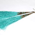 Miniatyrbild 2 av 3: Örhängen Boho Tofs Shoulder Dusters Aqua