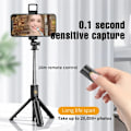 Miniatyrbild 3 av 6: Utdragbart 3-i-1 Selfie Stick Stativ Med Avtagbar BT Trådlös Fjärrkontroll Kompatibel Med De Flesta Telefoner Lättvikts Stativ Black (With Light)