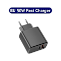 Miniatyrbild 1 av 6: PD 50W Supersnabb Laddare För Samsung Galaxy S22 S23 S20 Ultra A53 A54 8S C Till Kabel Snabbladdning Telefontillbehör EU Black
