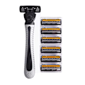 Miniatyrbild 7 av 7: Rakapparat Ny design för män Rakhyvel Rakning Trelagersrakapparat Återanvändbar rakkniv Importerad blad Multi Tool Head Change Gray