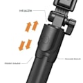 Miniatyrbild 2 av 6: Selfie Stick Stativ Utdragbart Trådlöst Bluetooth Fjärrkontroll Portabelt Smartphone Stativ Fäste För iOS Android Telefon White With lamp