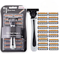 Miniatyrbild 2 av 7: Rakapparat Ny design för män Rakhyvel Rakning Trelagersrakapparat Återanvändbar rakkniv Importerad blad Multi Tool Head Change Gray